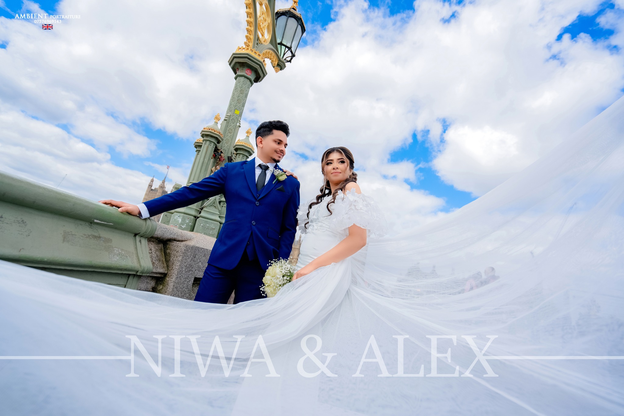 A wedding photo of Diana and Meesha